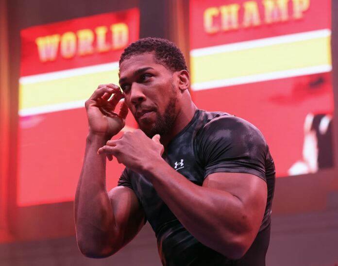 Anthony Joshua shows off his skills at open work ahead of Francis Ngannou fight