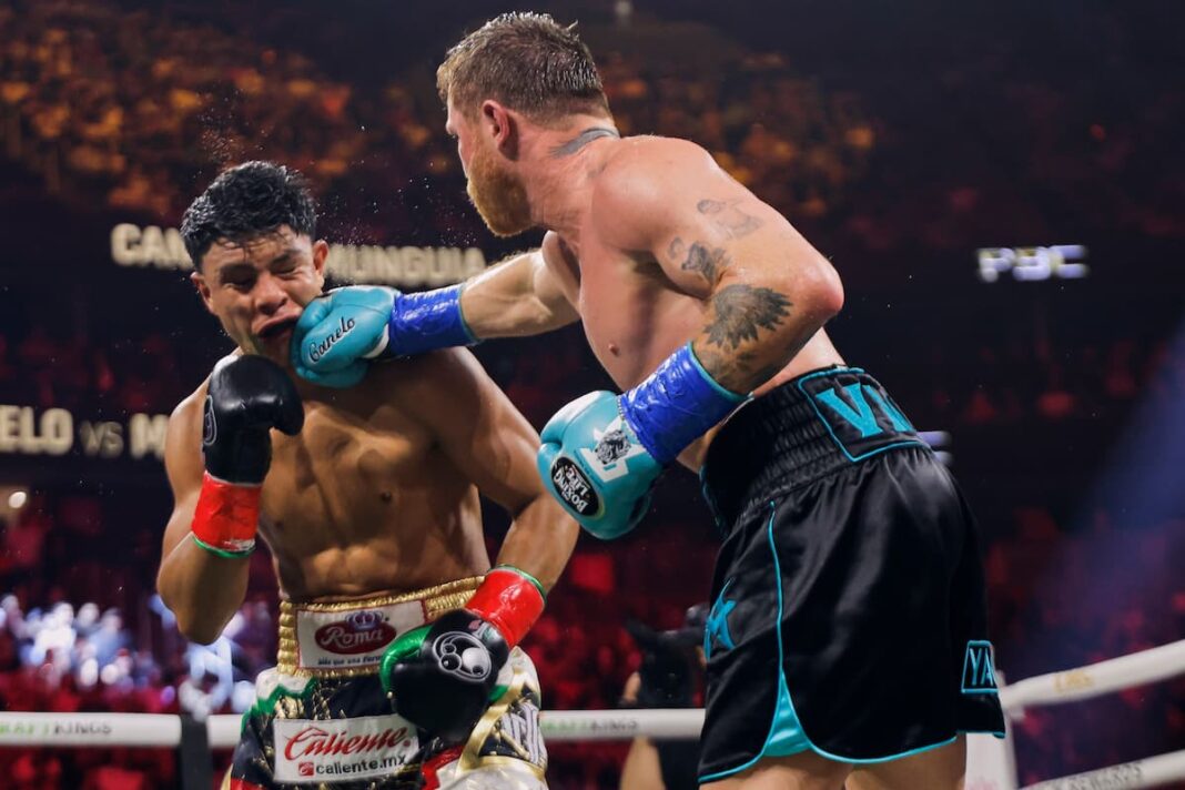 Photos: Canelo Alvarez Knocks Jaime Munguia Down, Retains Title By Decision