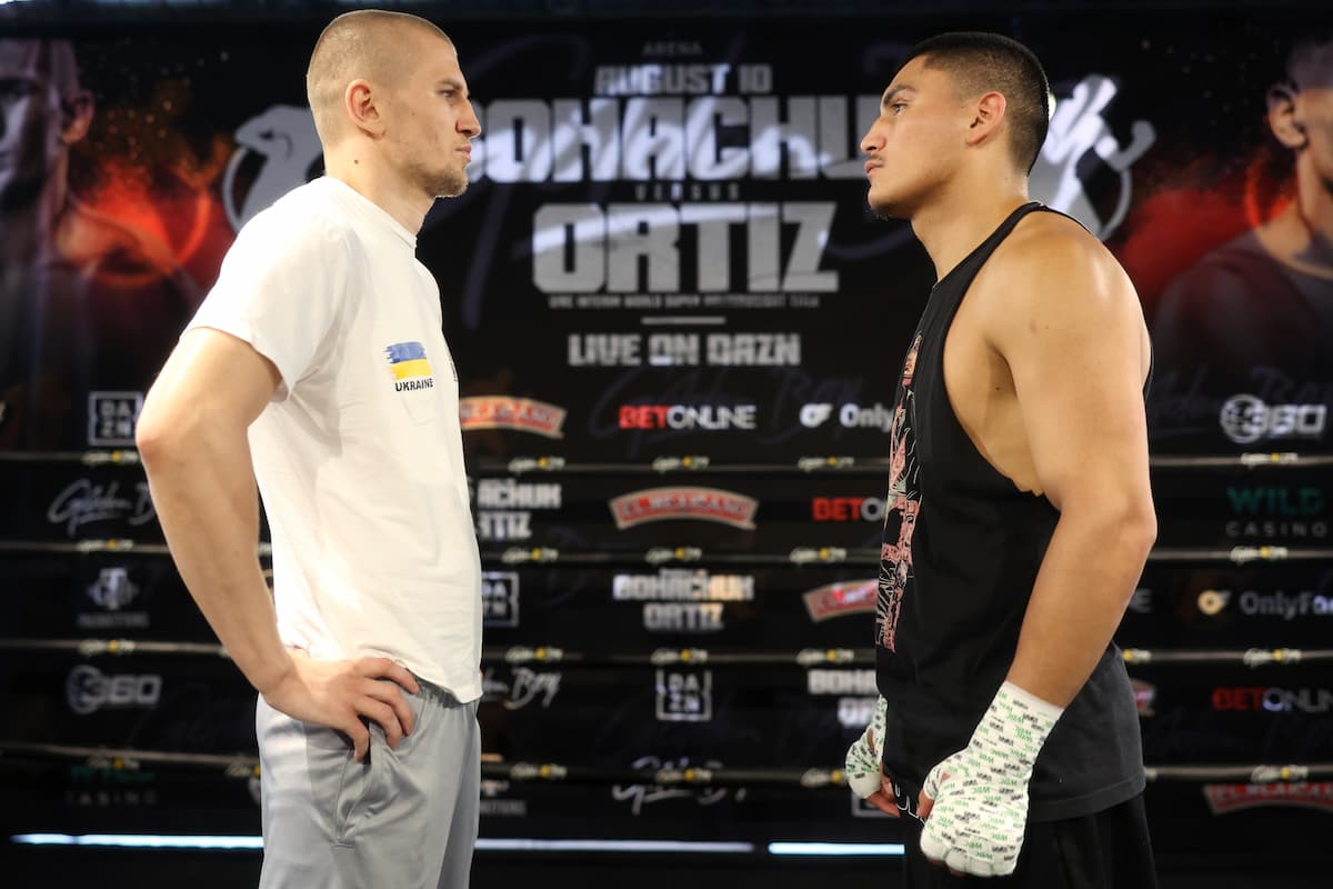 Serhii Bohachuk and Vergil Ortiz Jr go face to face