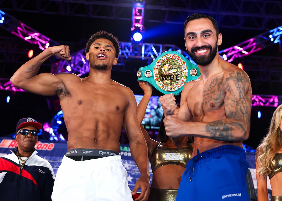 Photos Shakur Stevenson Vs Artem Harutyunyan Official For 135 Lbs   Shakur Stevenson Vs Artem Harutyunyan Weigh In 