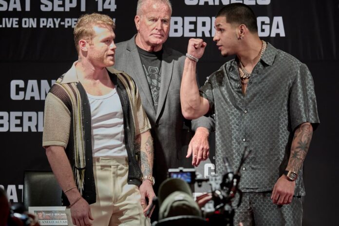 Canelo Alvarez and Edgar Berlanga go face to face in LA