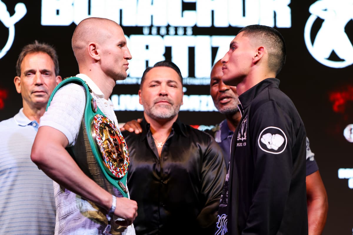 Serhii Bohachuk and Vergil Ortiz Jr go face to face