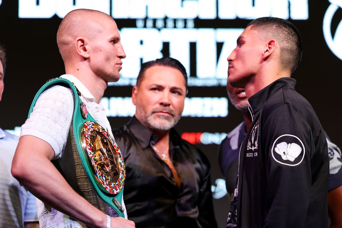 Serhii Bohachuk and Vergil Ortiz Jr go face to face