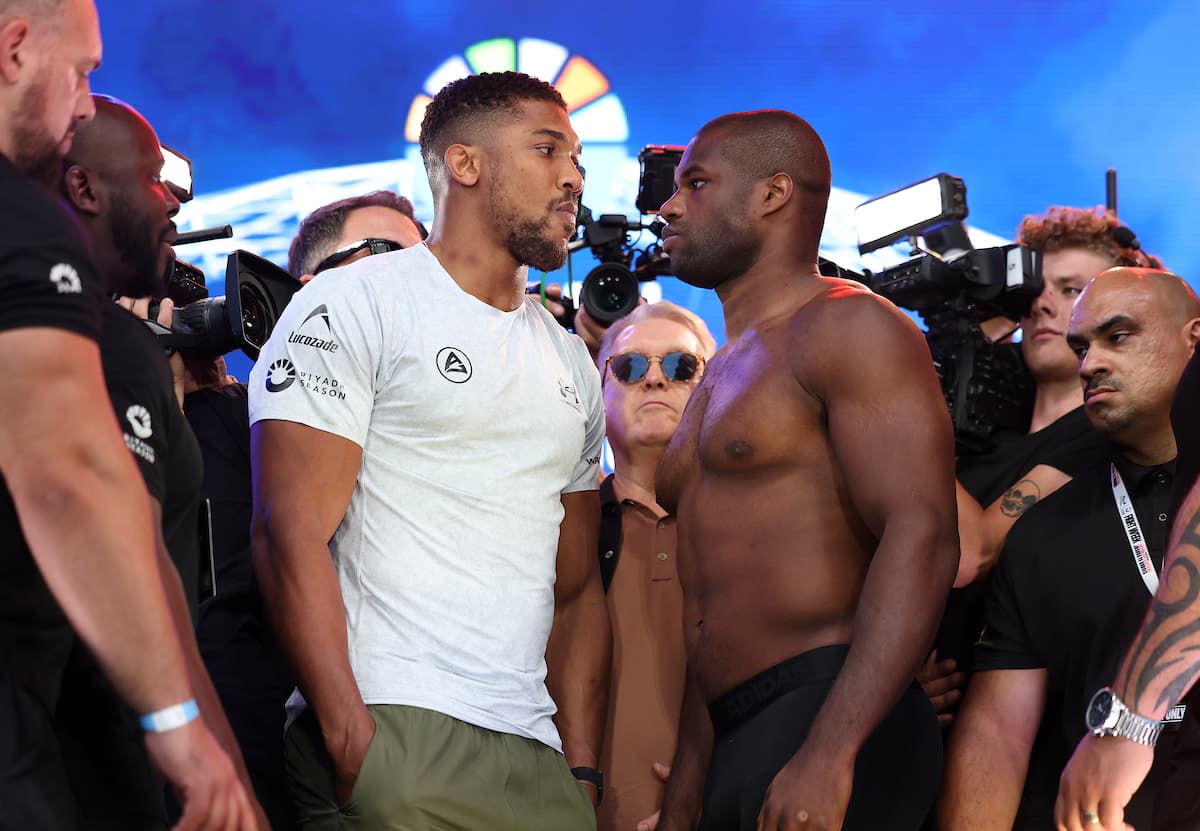 Daniel Dubois and Anthony Joshua come face to face