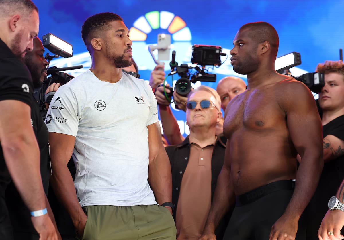 Daniel Dubois and Anthony Joshua come face to face