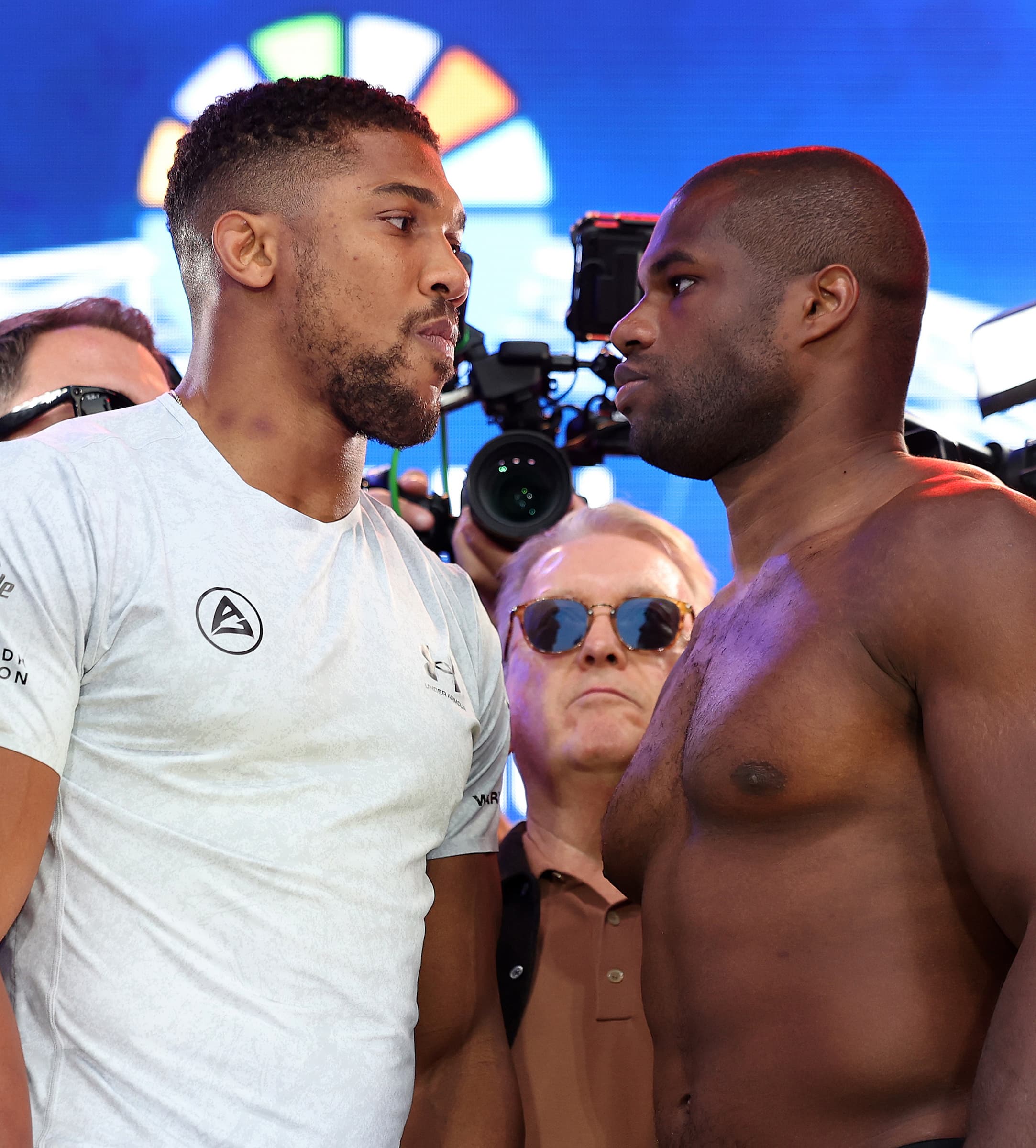 Daniel Dubois and Anthony Joshua come face to face