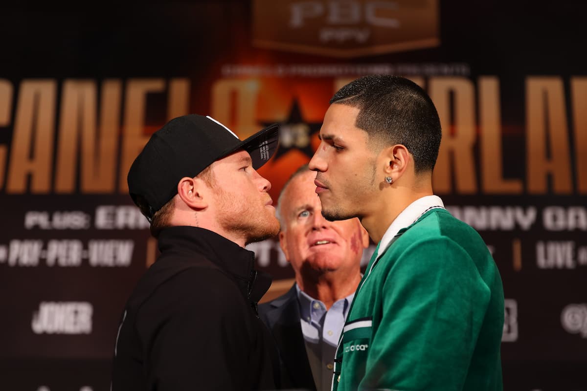 Canelo Alvarez and Edgar Berlanga go face to face