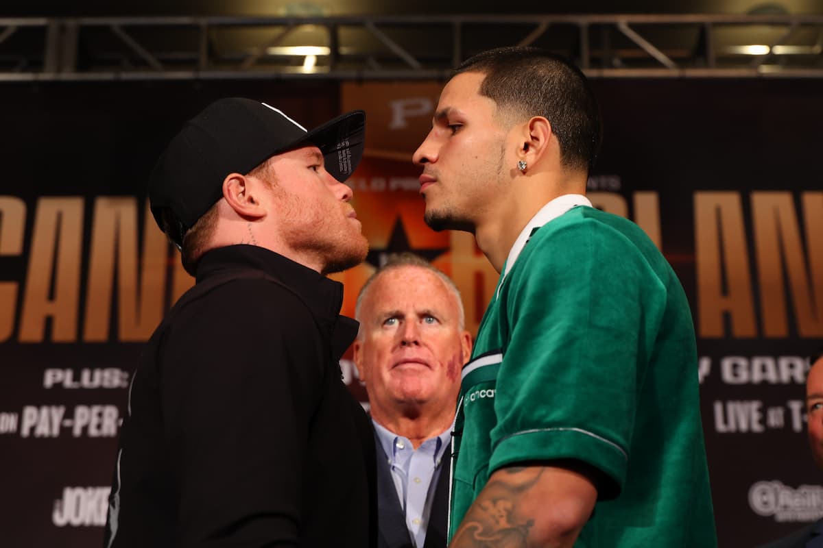 Canelo Alvarez and Edgar Berlanga go face to face