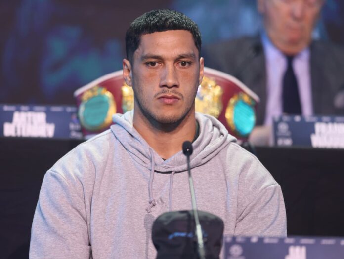 Jai Opetaia at the press conference ahead of his fight against Jack Massey