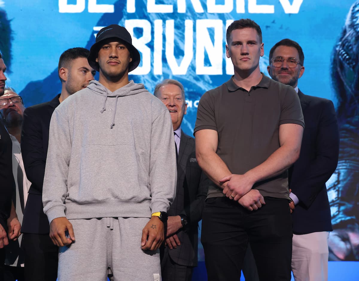 Jai Opetaia and Jack Massey at the press conference