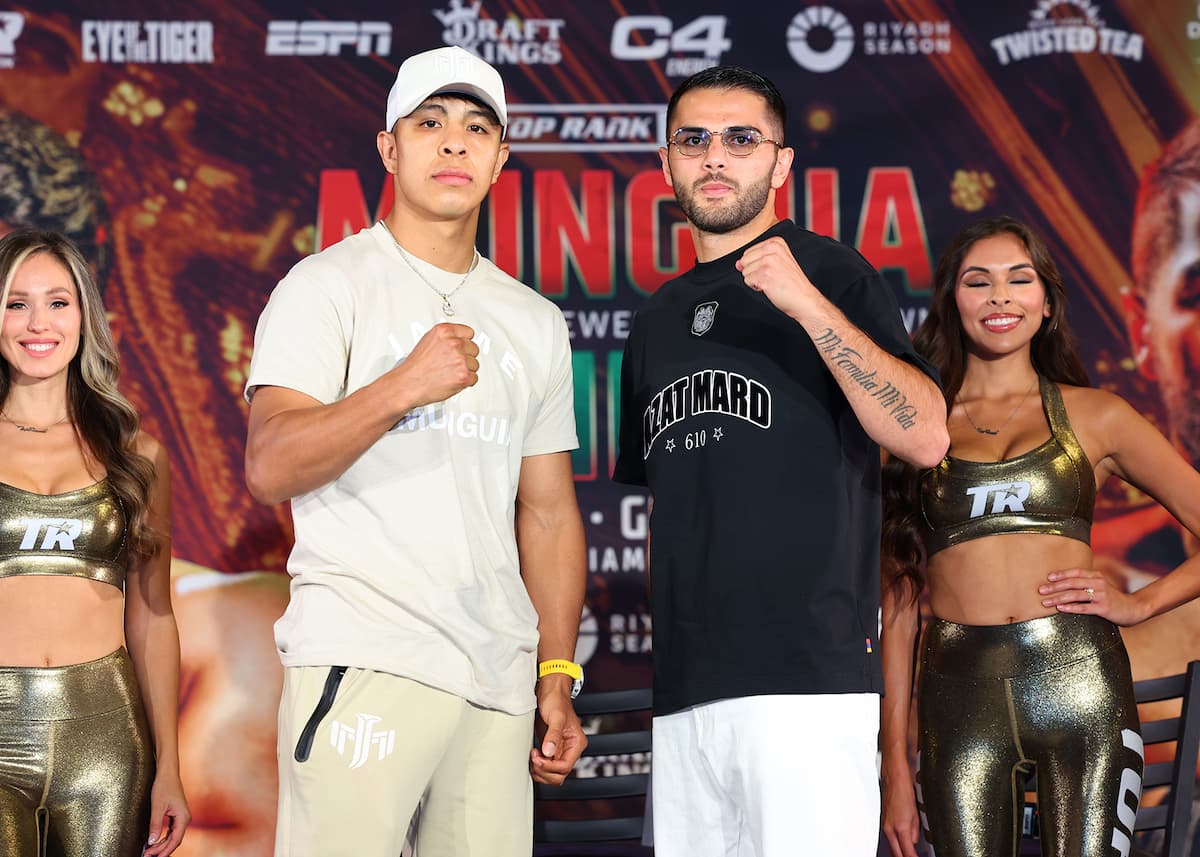 Jaime Munguia and Erik Bazinyan at the press conference