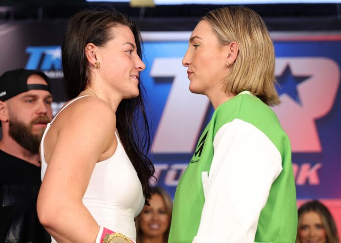 Sandy Ryan and Mikaela Mayer go face to face at the press conference