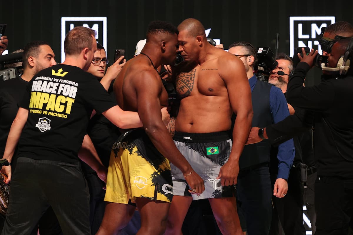 Francis Ngannou and Renan Ferreira come face to face