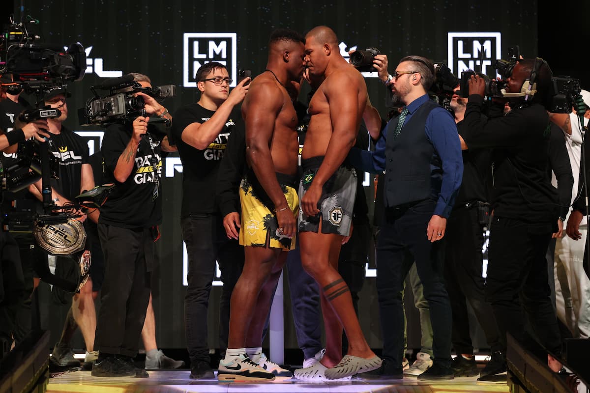 Francis Ngannou and Renan Ferreira come face to face