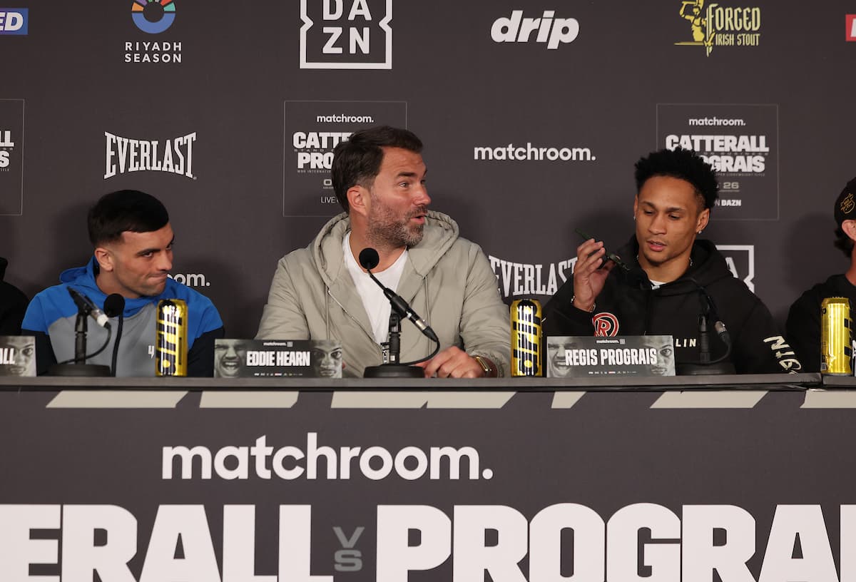 Jack Catterall, Eddie Hearn and Regis Prograis