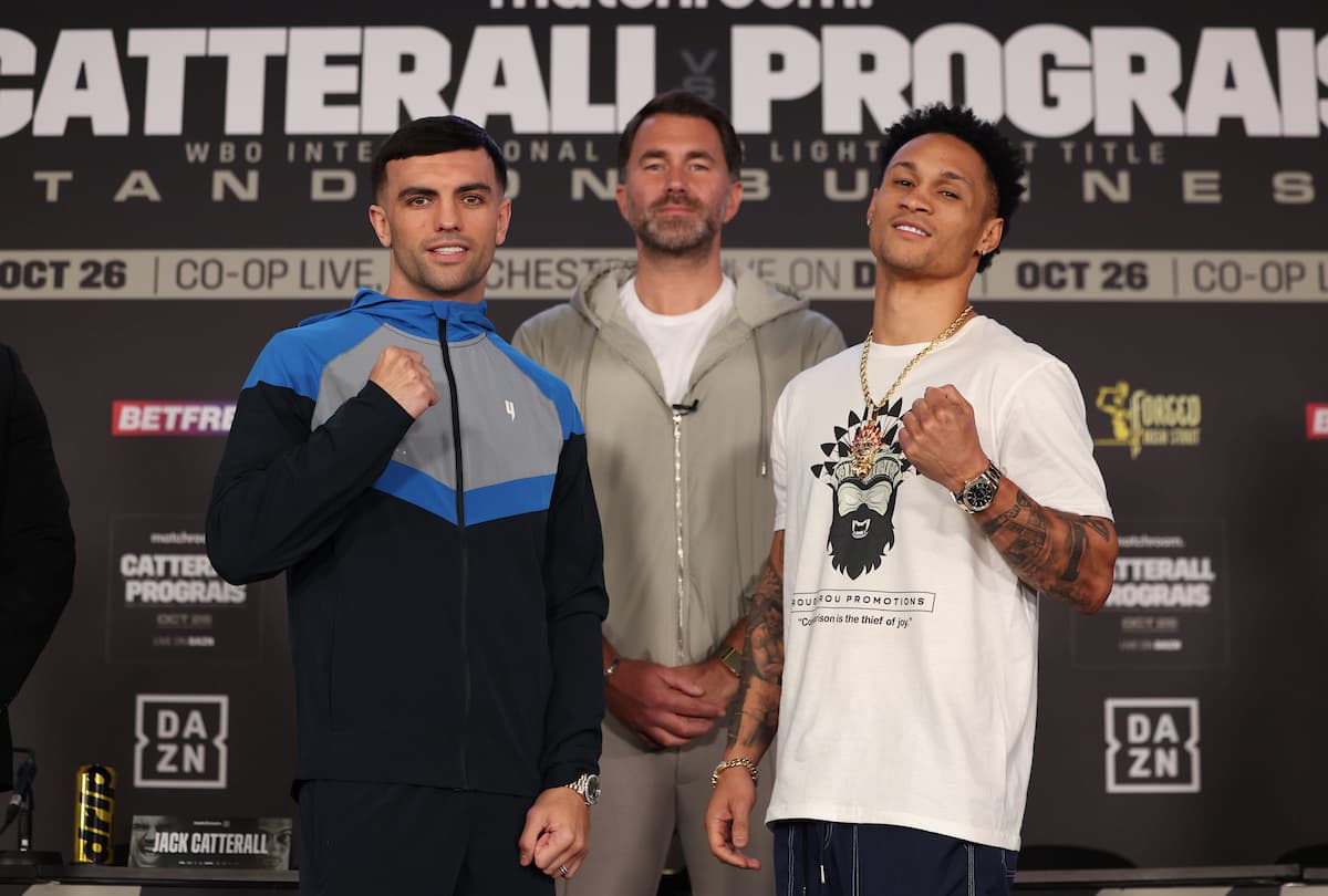 Jack Catterall, Eddie Hearn and Regis Prograis