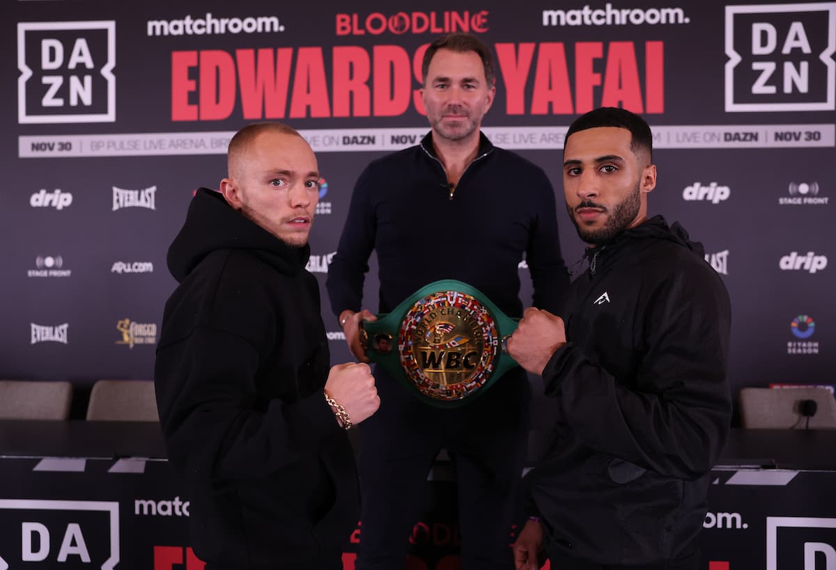 Sunny Edwards and Galal Yafai at the press conference