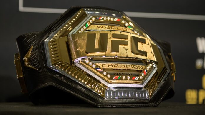 UFC championship belt is on the line at UFC 308 Topuria vs Holloway on Saturday, October 26