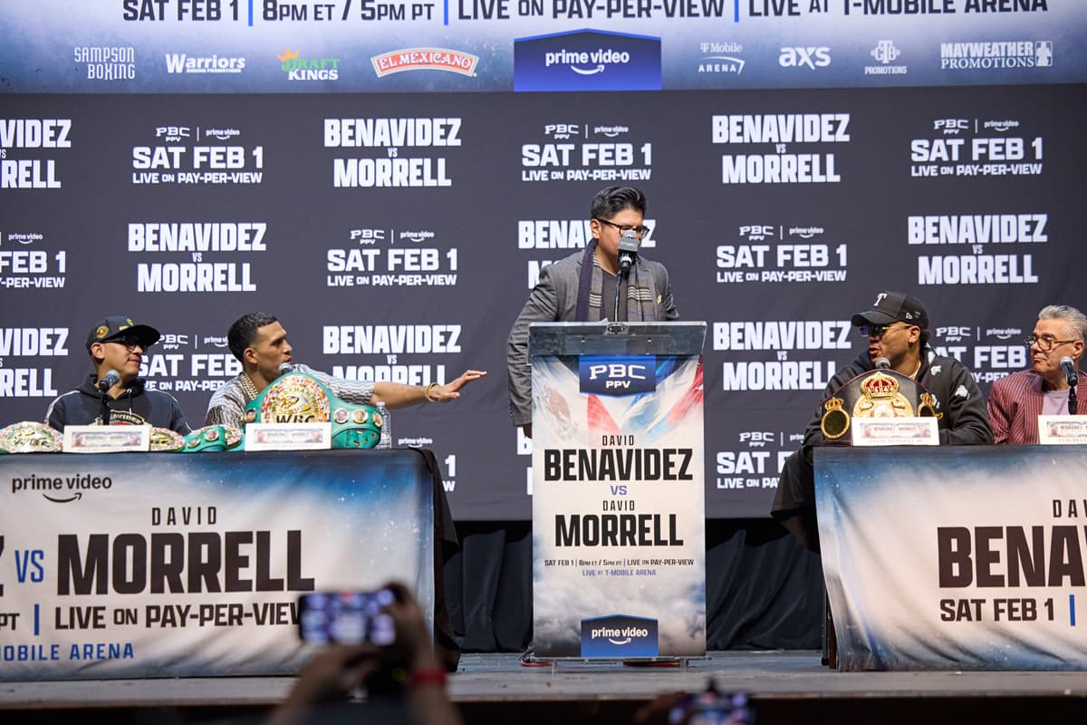 David Benavidez and David Morrell trade barbs at the press conference