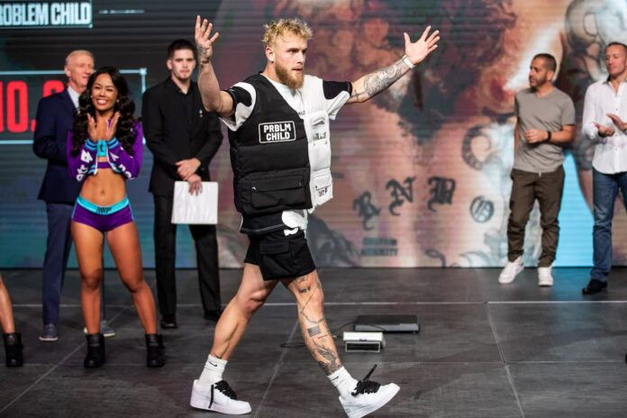 Jake Paul at the weigh-ins ahead of his fight