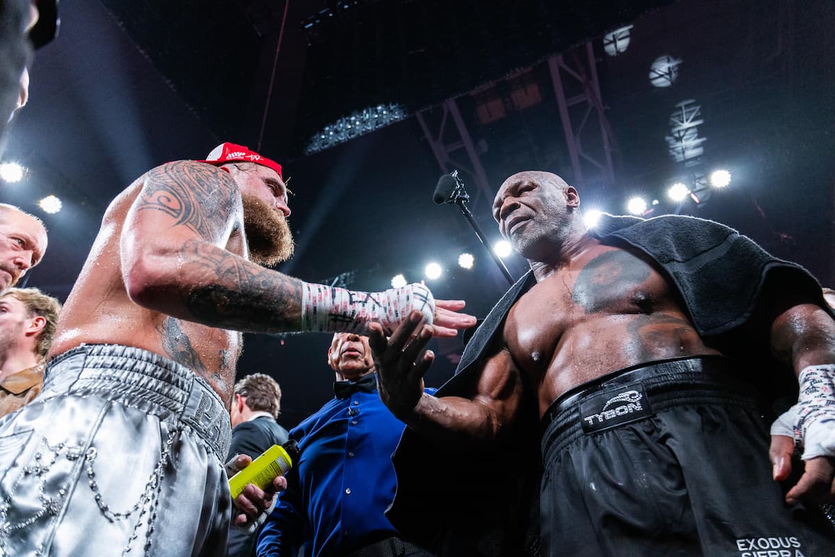 Jake Paul and Mike Tyson post-fight