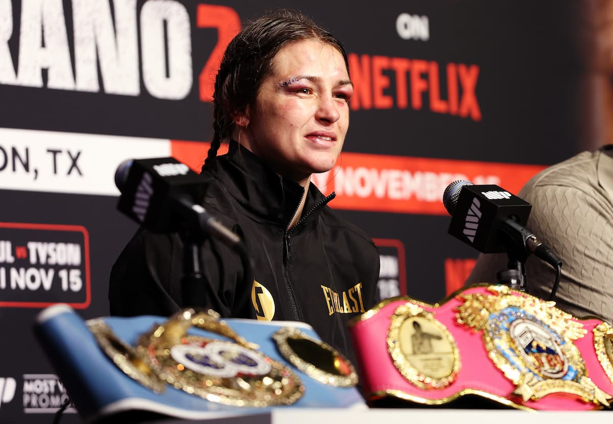 Katie Taylor at the post-fight press conference