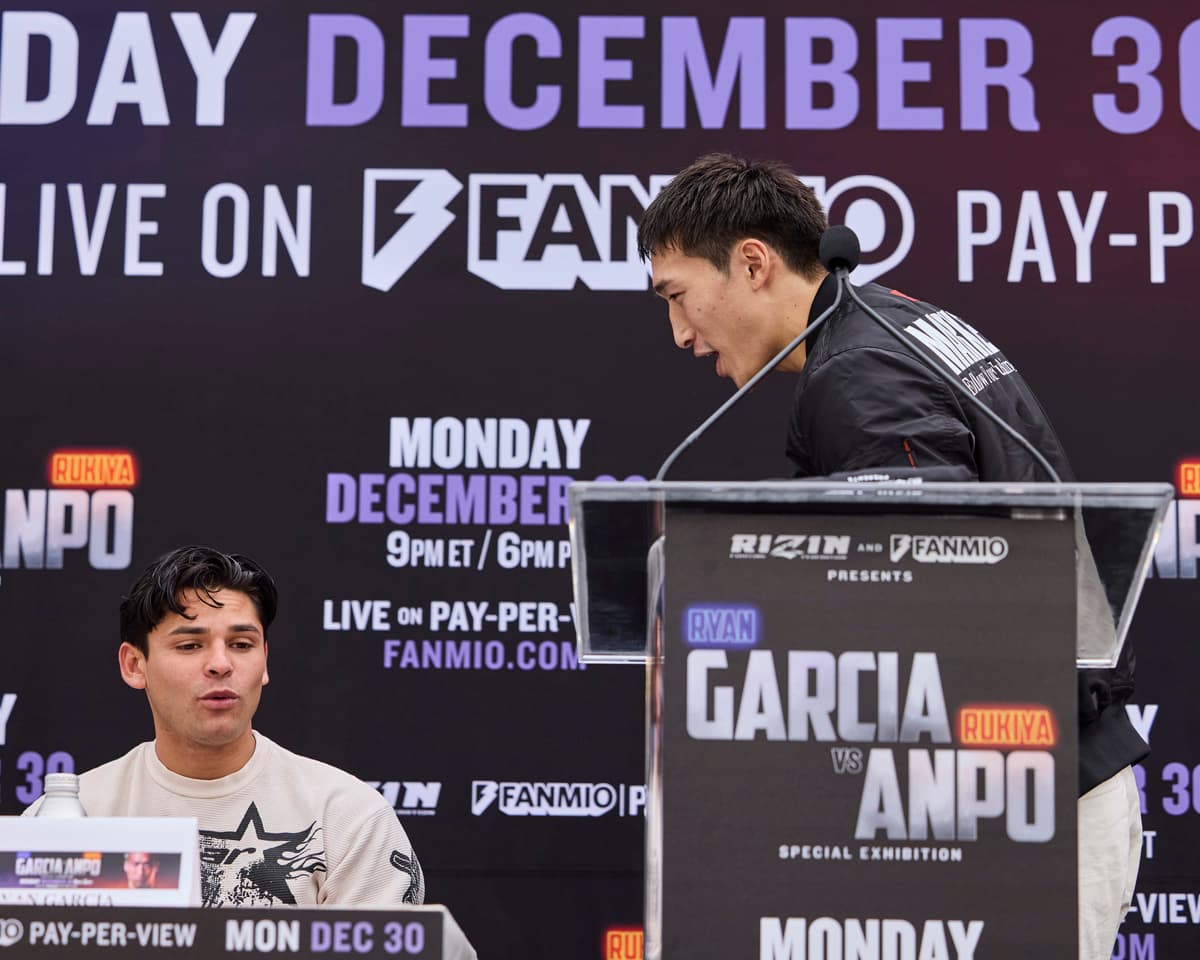 Ryan Garcia and Rukiya Anpo at the press conference