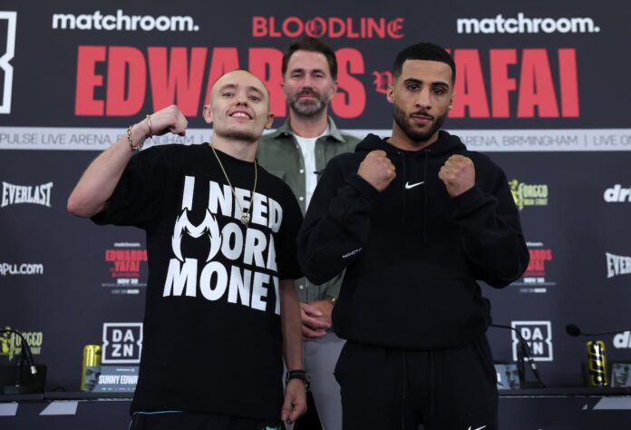 Sunny Edwards and Galal Yafai at the press conference ahead of their