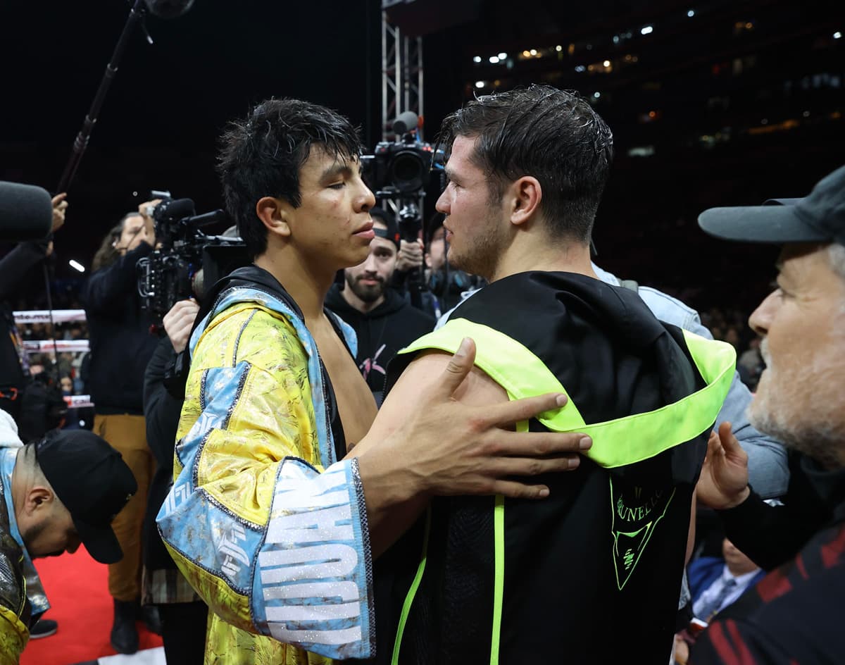 Jaime Munguia and Bruno Surace post fight