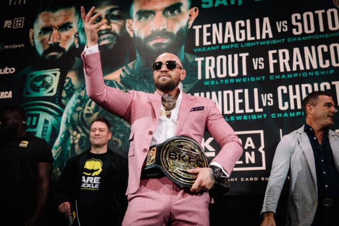 Conor McGregor faces Logan Paul in a boxing match in Mumbai, India