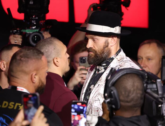 Oleksandr Usyk and Tyson Fury come face-to-face at the press conference