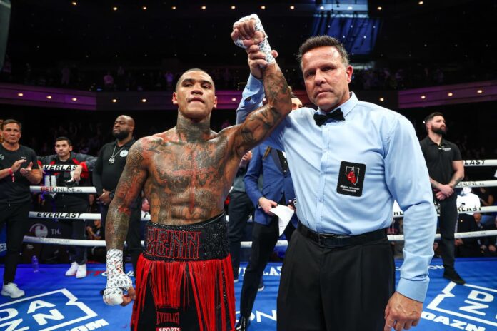 Conor Benn takes victory over Peter Dobson