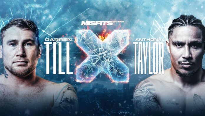 Misfits Boxing 20 graphic showing the faces of Darren Till and Anthony Taylor