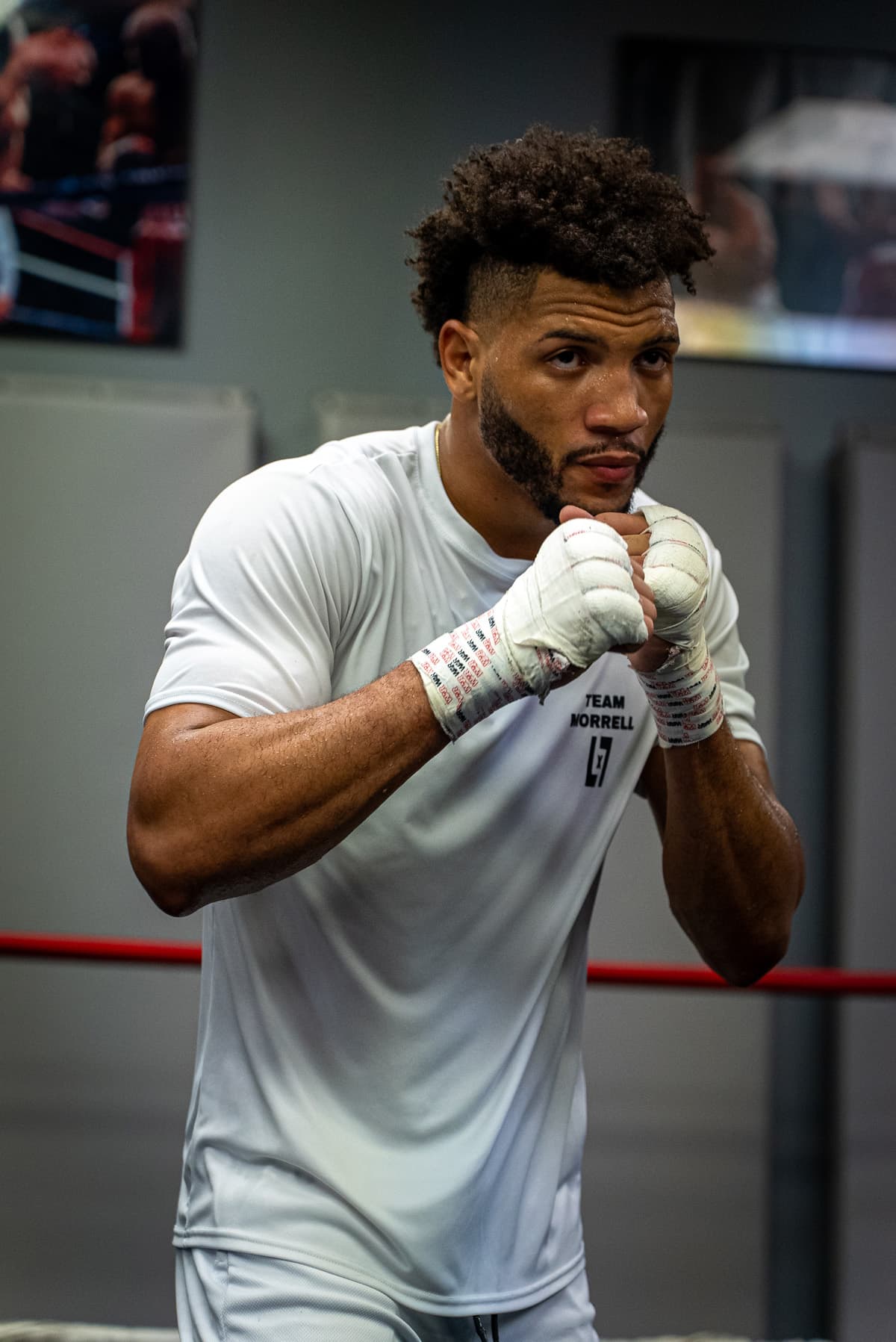 David Morrell training for his fight against David Benavidez