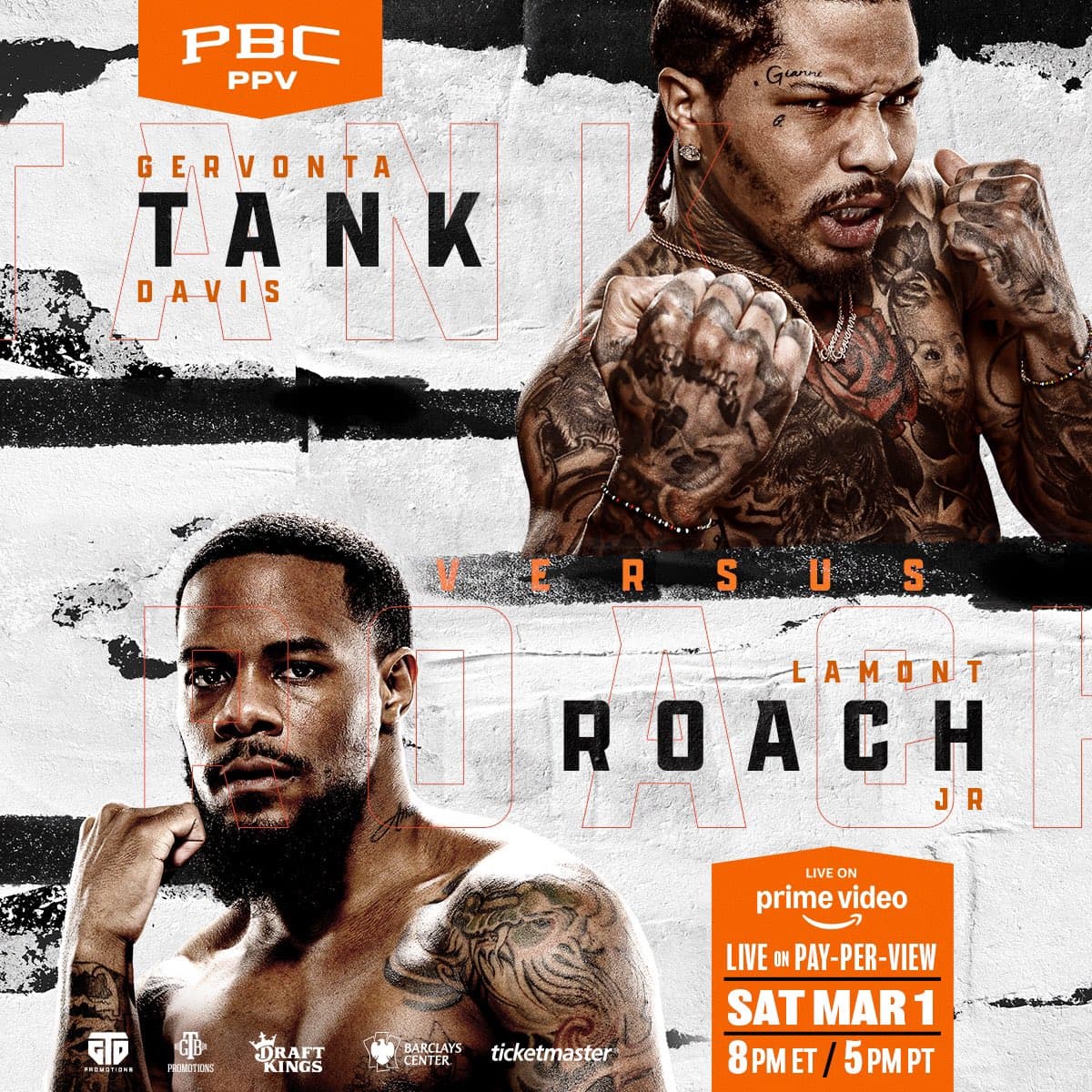 Event post showing boxers Gervonta Davis and Lamont Roach Jr