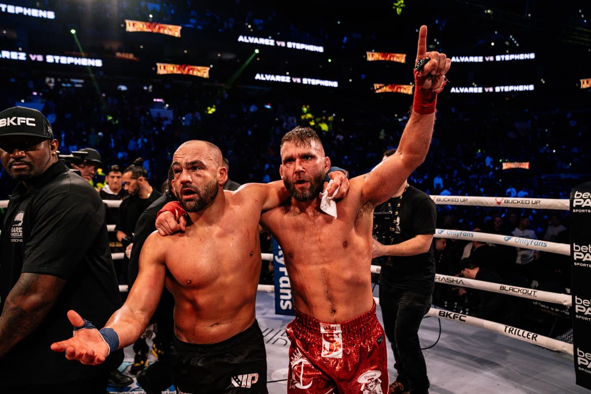 Eddie Alvarez and Jeremy Stephens after their fight