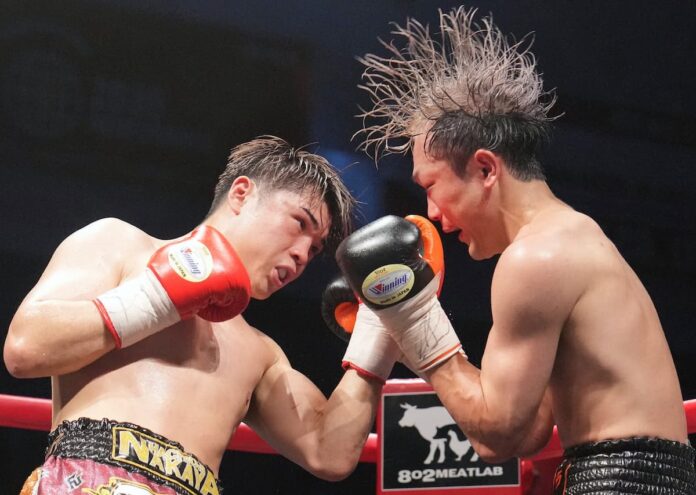 Jin Sasaki during his bout against Hiroto Hoshi