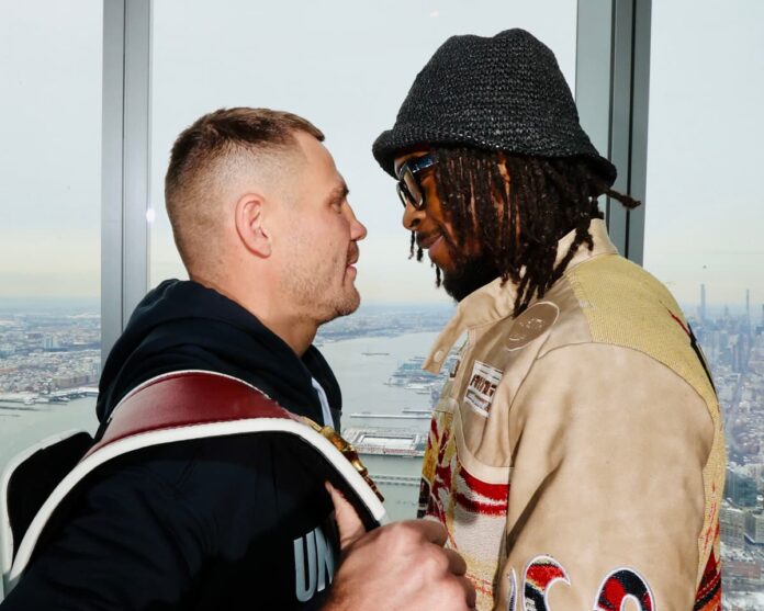 Denys Berinchyk and Keyshawn Davis face each other ahead of their boxing match