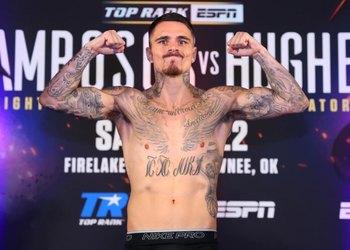 George Kambosos Jr at the weigh-in ceremony ahead of his boxing bout