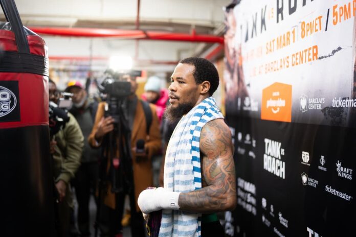 Lamont Roach Jr during a media workout ahead of his boxing match against Gervonta Davis