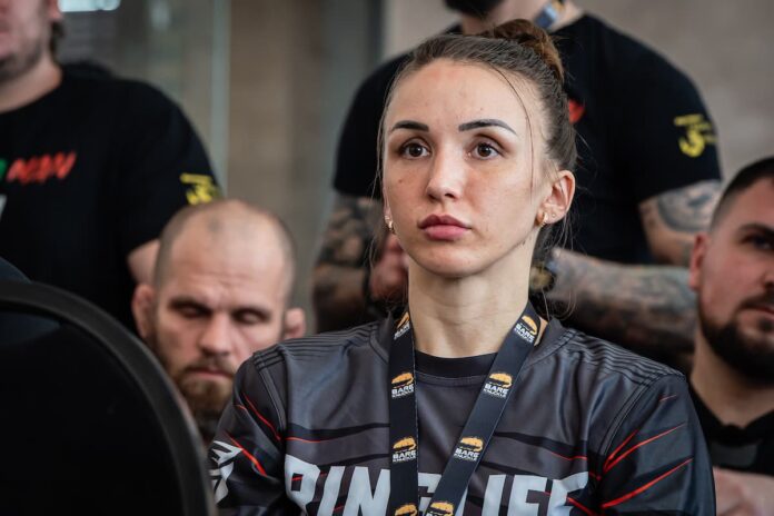 Nicole Schaefer at the press conference at BKFC Bulgaria