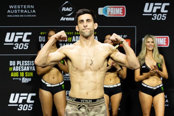 Steve Erceg poses during the UFC 305 weigh-in