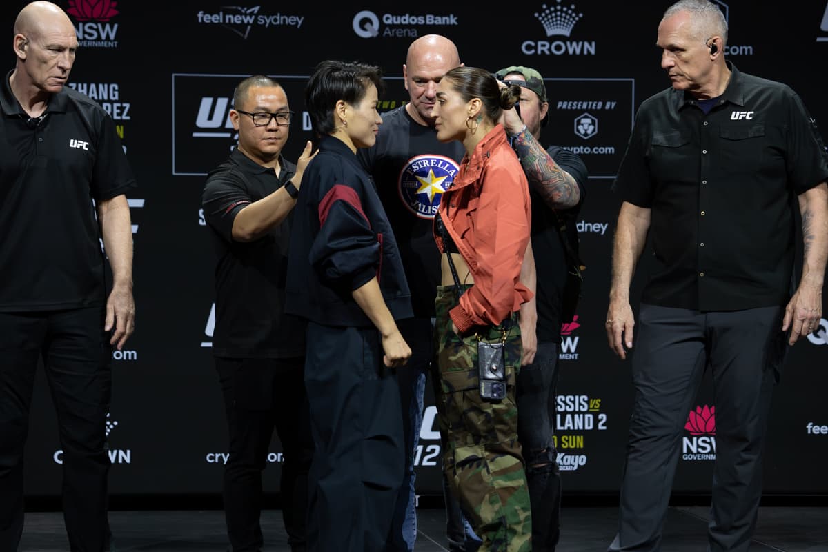 Weili Zhang and Tatiana Suarez come face to face