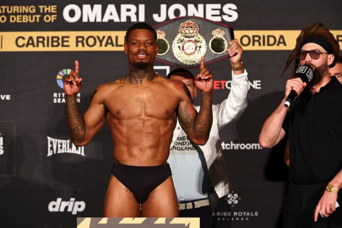 Austin Williams at the weigh-in ahead of his boxing bout against Patrice Volny