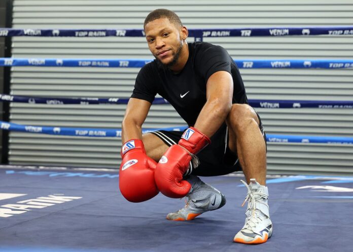 Brian Norman Jr. during his training session ahead of his boxing bout against Derrieck Cuevas