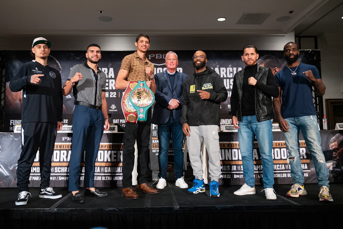 Fighters at the Fundora vs Booker press conference