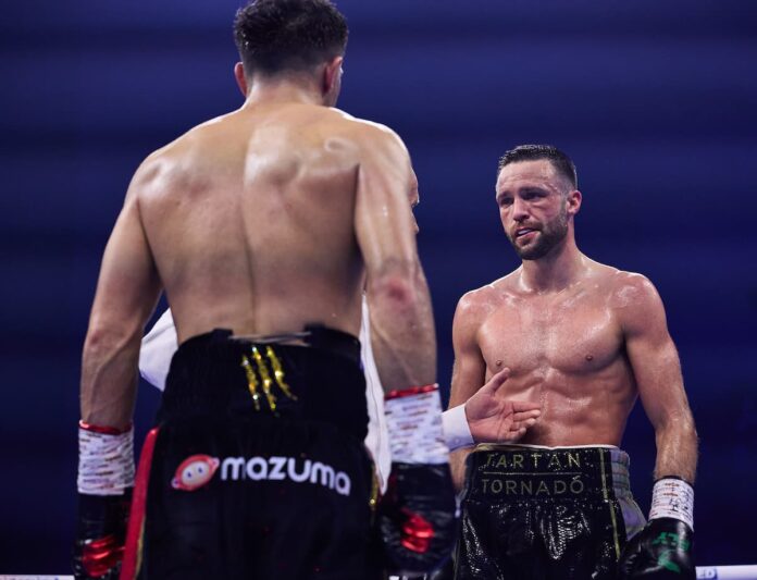 Josh Taylor during his boxing match against Jack Catterall