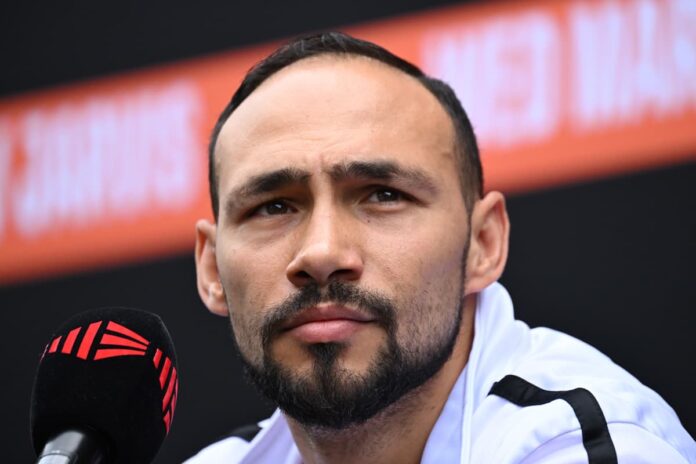 Keith Thurman at the press conference ahead of his fight against Brock Jarvis in Sydney, Australia