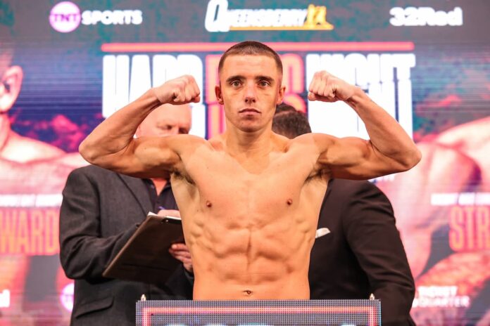 Nick Ball at the weigh-in ahead of his boxing bout against TJ Doheny