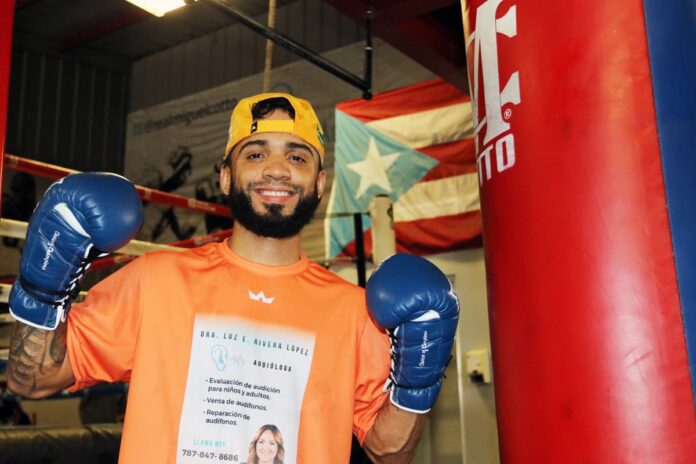 Oscar Collazo during a media workout ahead of his boxing bout against Edwin Cano